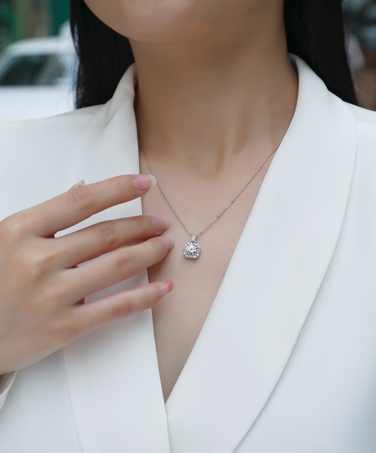 1Dawn Light - A Fashionable And Luxurious Diamond Jewelry Pendant Set With 1-carat Moissanite S925 Sterling Silver And Platinum Plating Prohibit Tk Sales - Diamond-Lab
