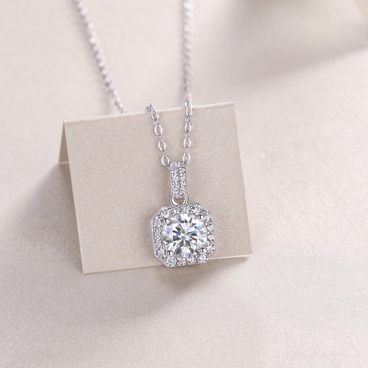 1Dawn Light - A Fashionable And Luxurious Diamond Jewelry Pendant Set With 1-carat Moissanite S925 Sterling Silver And Platinum Plating Prohibit Tk Sales - Diamond-Lab