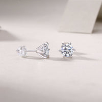 1Guardian Classic Six Claw Luxury Fashion Diamond Earrings Stud Set Mosan Diamond Silver Jewelry Prohibit Tk Sales - Diamond-Lab