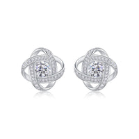 1Hope Beam Half-Carat Moissanite Stud Earrings - S925 Sterling Silver, Platinum-Plated. - Diamond-Lab