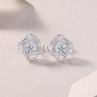 1Hope Beam Half-Carat Moissanite Stud Earrings - S925 Sterling Silver, Platinum-Plated. - Diamond-Lab