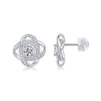 1Hope Beam Half-Carat Moissanite Stud Earrings - S925 Sterling Silver, Platinum-Plated. - Diamond-Lab