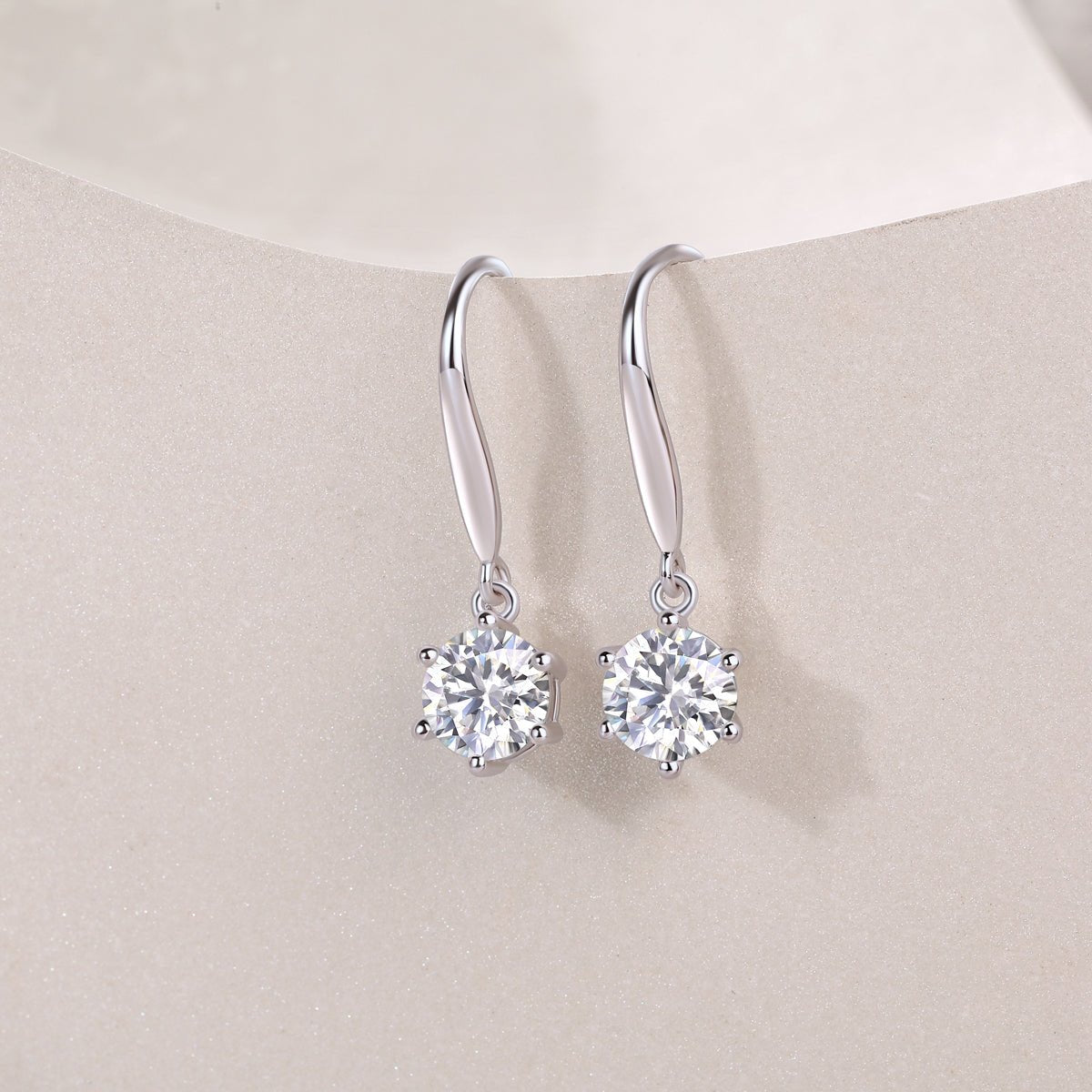 1Jumping Wind Inlaid Moissanite Silver Earrings Luxury Fashion Diamond Earrings Prohibit TK Sales - Diamond-Lab
