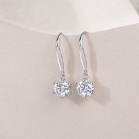 1Jumping Wind Inlaid Moissanite Silver Earrings Luxury Fashion Diamond Earrings Prohibit TK Sales - Diamond-Lab