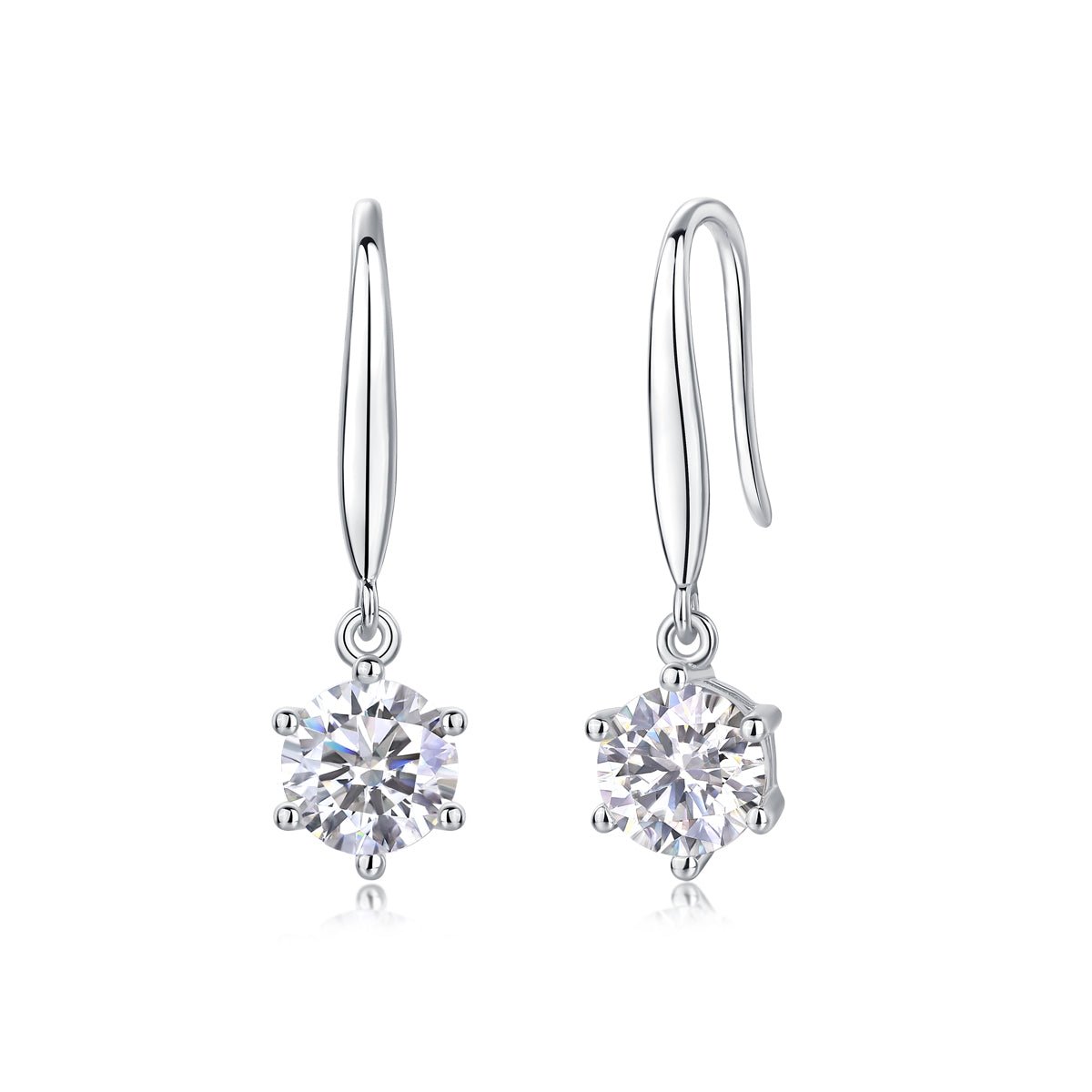 1Jumping Wind Inlaid Moissanite Silver Earrings Luxury Fashion Diamond Earrings Prohibit TK Sales - Diamond-Lab