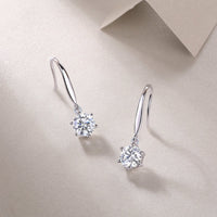 1Jumping Wind Inlaid Moissanite Silver Earrings Luxury Fashion Diamond Earrings Prohibit TK Sales - Diamond-Lab