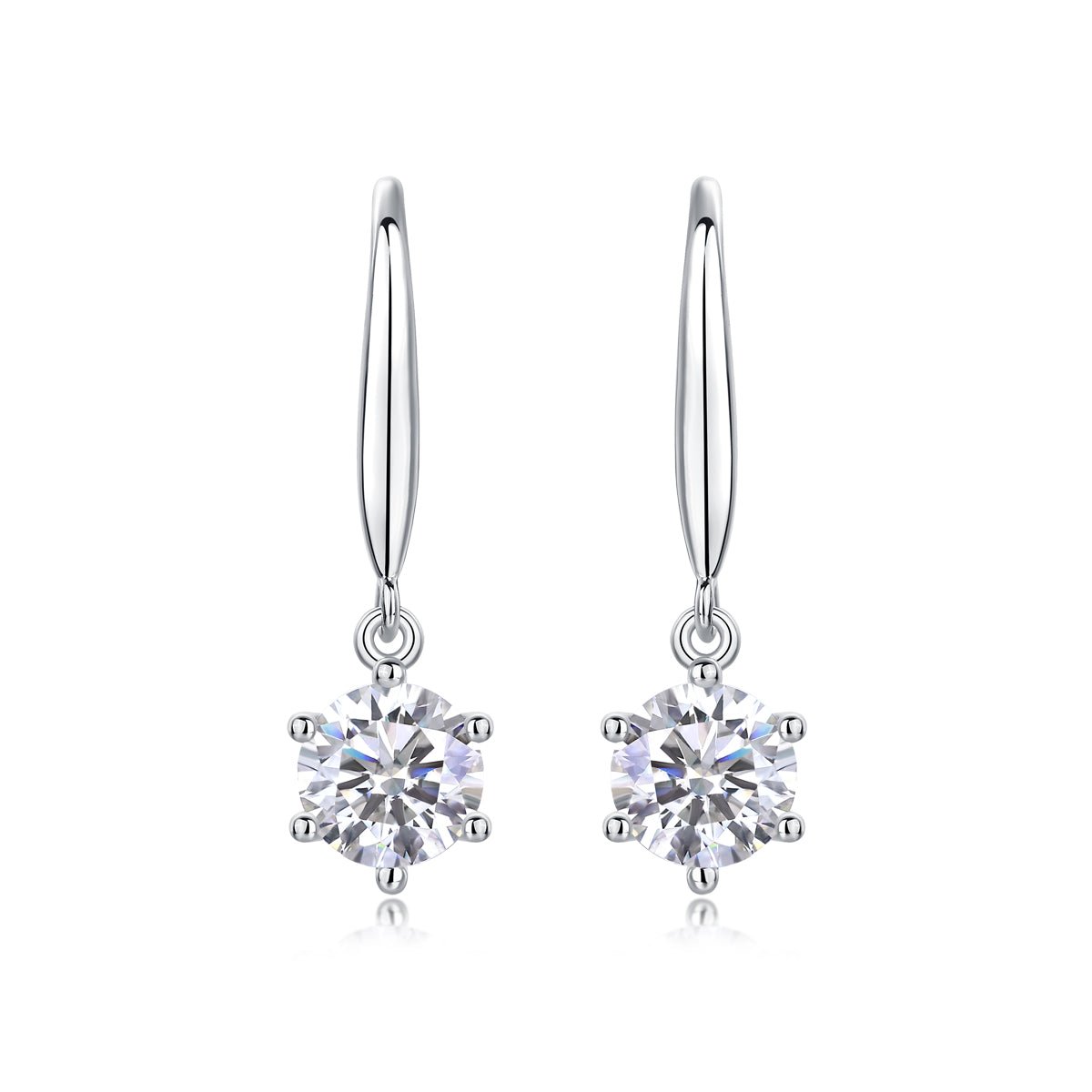 1Jumping Wind Inlaid Moissanite Silver Earrings Luxury Fashion Diamond Earrings Prohibit TK Sales - Diamond-Lab