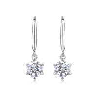 1Jumping Wind Inlaid Moissanite Silver Earrings Luxury Fashion Diamond Earrings Prohibit TK Sales - Diamond-Lab