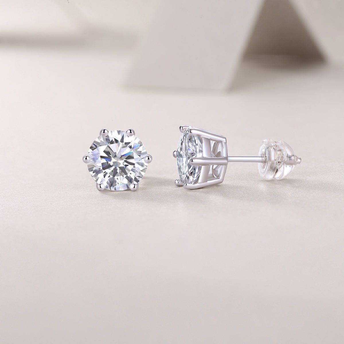 1Years Quiet Good Luxury Fashion Diamond Earrings Stud Mosan Diamond Silver Jewelry Prohibit TK Sales - Diamond-Lab