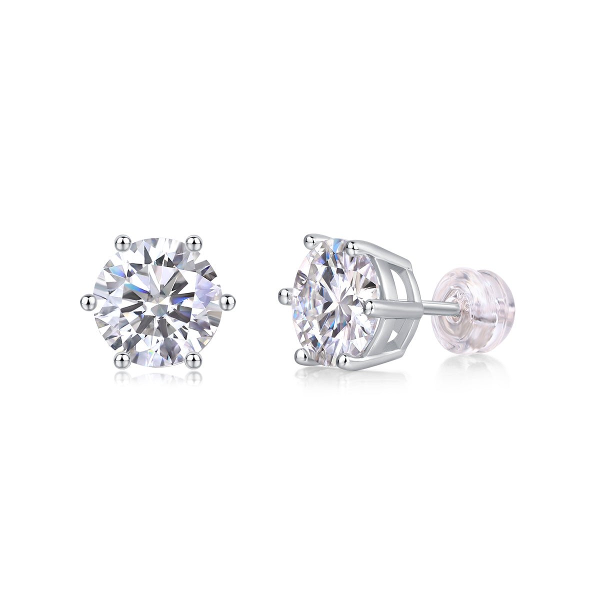 1Years Quiet Good Luxury Fashion Diamond Earrings Stud Mosan Diamond Silver Jewelry Prohibit TK Sales - Diamond-Lab