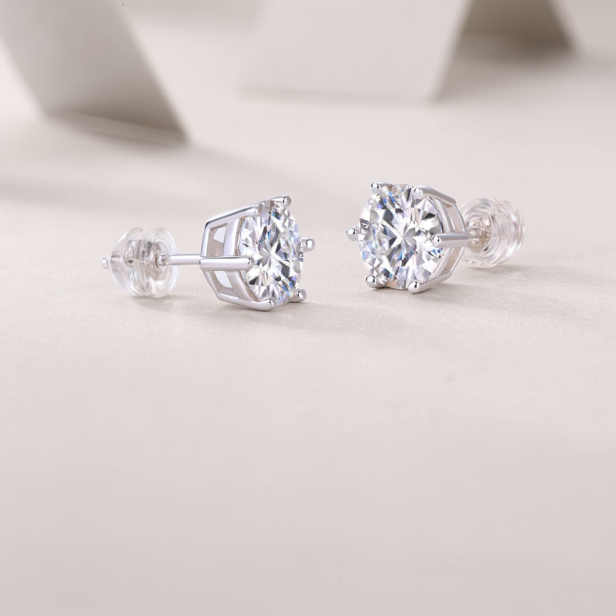 1Years Quiet Good Luxury Fashion Diamond Earrings Stud Mosan Diamond Silver Jewelry Prohibit TK Sales - Diamond-Lab