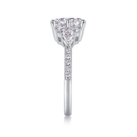 2ct moissanite ring on hand/wrist - lifestyle shot showing scale, 925 sterling silver