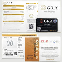 2.6CT D Color VVS1 Moissanite Hoop Earrings 925 Sterling Silver 18K White Gold Plated 26 Stones GRA Certified - Diamond - Lab