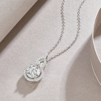 2ct Moissanite Solitaire Pendant Necklace – Platinum-Plated S925 Sterling Silver - Diamond-Lab