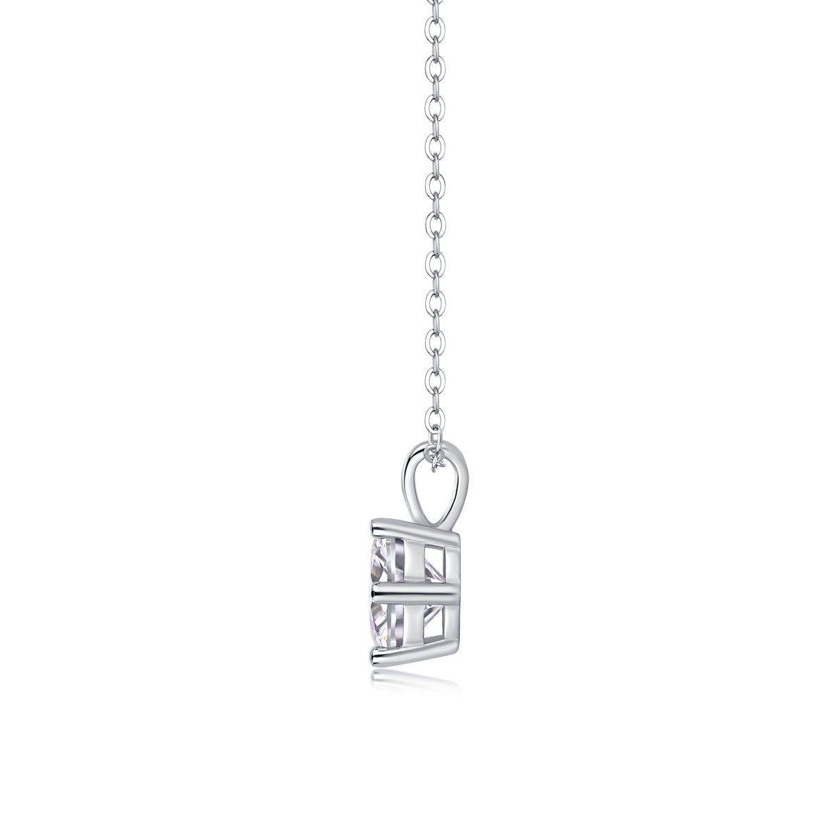 2ct Moissanite Solitaire Pendant Necklace – S925 Sterling Silver (Golden / Platinum / Rose Gold) - Diamond-Lab