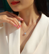 2ct Moissanite Solitaire Pendant Necklace – S925 Sterling Silver (Golden / Platinum / Rose Gold) - Diamond-Lab