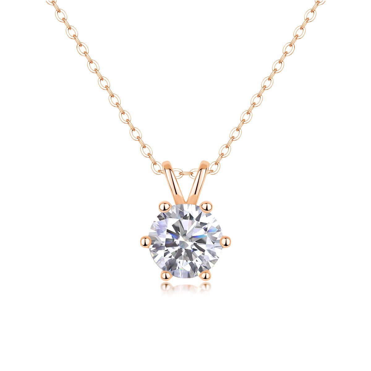 2ct Moissanite Solitaire Pendant Necklace – S925 Sterling Silver (Golden / Platinum / Rose Gold) - Diamond-Lab