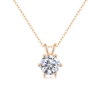 2ct Moissanite Solitaire Pendant Necklace – S925 Sterling Silver (Golden / Platinum / Rose Gold) - Diamond-Lab