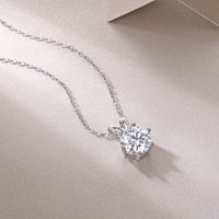 2ct Moissanite Solitaire Pendant Necklace – S925 Sterling Silver (Golden / Platinum / Rose Gold) - Diamond-Lab