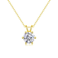 2ct Moissanite Solitaire Pendant Necklace – S925 Sterling Silver (Golden / Platinum / Rose Gold) - Diamond-Lab
