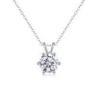 2ct Moissanite Solitaire Pendant Necklace – S925 Sterling Silver (Golden / Platinum / Rose Gold) - Diamond-Lab