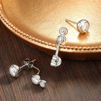 2CT Plant Pattern D VVS1 Moissanite Stud Earrings 925 Sterling Silver 18K White Gold Plated 8 Hearts 8 Arrows GRA Certified - Diamond - Lab