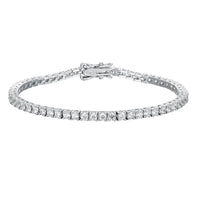 KNOBSPIN 2mm Moissanite Tennis Bracelet 925 Sterling Silver Plated White Gold Bracelet for Women Man Sparkling Party Jewelry - Diamond-Lab