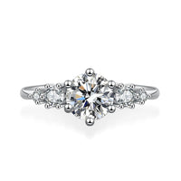 1CT D Color Moissanite Rings for Women Sparkling Diamond Engagement Wedding jewelry with GRA 925 Sliver Plated 18k Ring