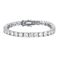 KNOBSPIN 2mm Moissanite Tennis Bracelet 925 Sterling Silver Plated White Gold Bracelet for Women Man Sparkling Party Jewelry - Diamond-Lab