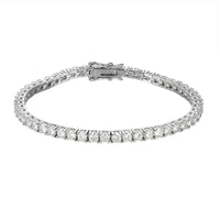 KNOBSPIN 2mm Moissanite Tennis Bracelet 925 Sterling Silver Plated White Gold Bracelet for Women Man Sparkling Party Jewelry - Diamond-Lab