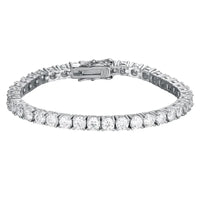 KNOBSPIN 2mm Moissanite Tennis Bracelet 925 Sterling Silver Plated White Gold Bracelet for Women Man Sparkling Party Jewelry - Diamond-Lab