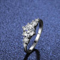 1CT D Color Moissanite Rings for Women Sparkling Diamond Engagement Wedding jewelry with GRA 925 Sliver Plated 18k Ring