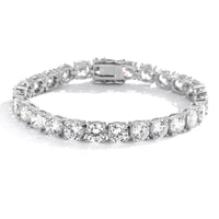 KNOBSPIN 2mm Moissanite Tennis Bracelet 925 Sterling Silver Plated White Gold Bracelet for Women Man Sparkling Party Jewelry - Diamond-Lab
