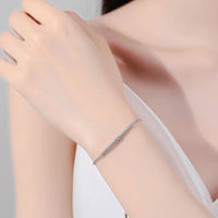 Adjustable Tennis Bracelet 4mm Moissanite D VVS1 Sterling Silver 18K White Gold Plated Women Wedding Jewelry - Diamond - Lab