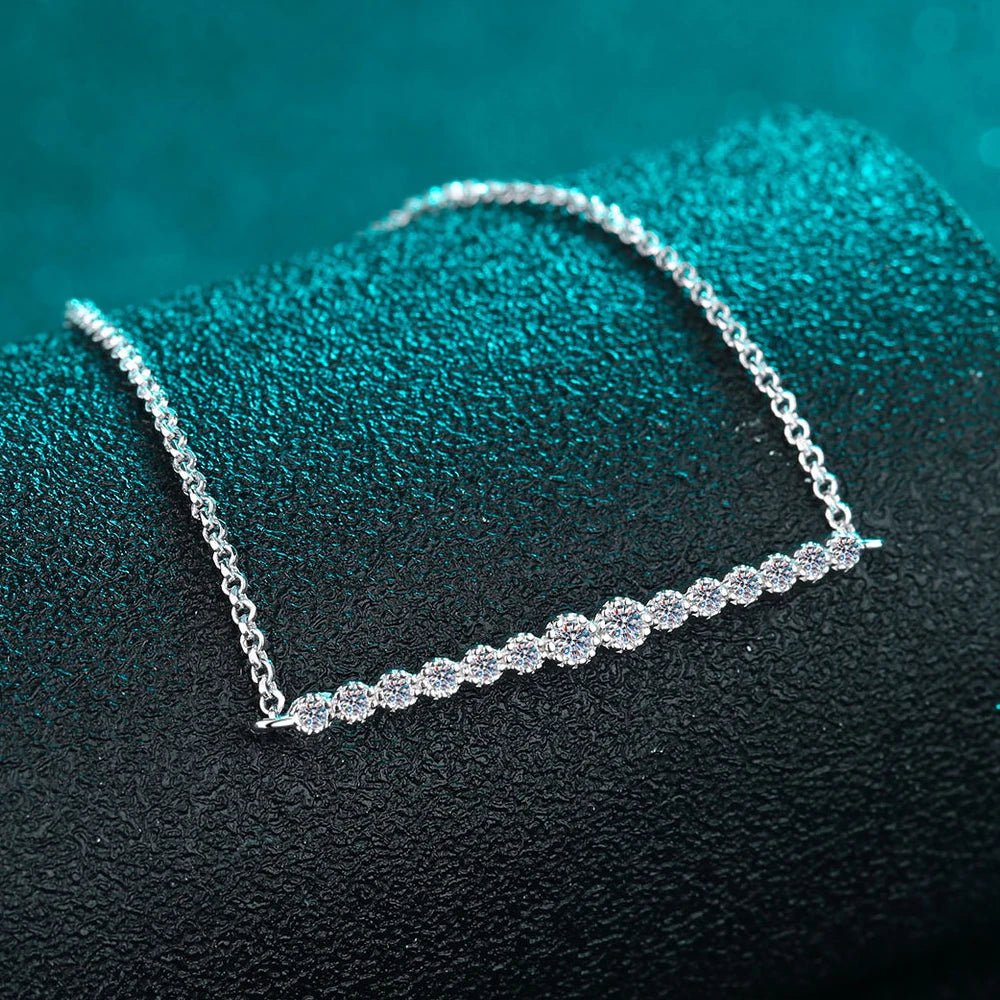 Adjustable Tennis Bracelet 4mm Moissanite D VVS1 Sterling Silver 18K White Gold Plated Women Wedding Jewelry - Diamond - Lab