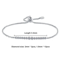 Adjustable Tennis Bracelet 4mm Moissanite D VVS1 Sterling Silver 18K White Gold Plated Women Wedding Jewelry - Diamond - Lab