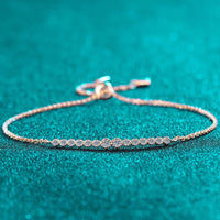 Adjustable Tennis Bracelet 4mm Moissanite D VVS1 Sterling Silver 18K White Gold Plated Women Wedding Jewelry - Diamond - Lab