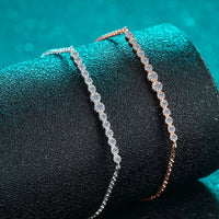 Adjustable Tennis Bracelet 4mm Moissanite D VVS1 Sterling Silver 18K White Gold Plated Women Wedding Jewelry - Diamond - Lab