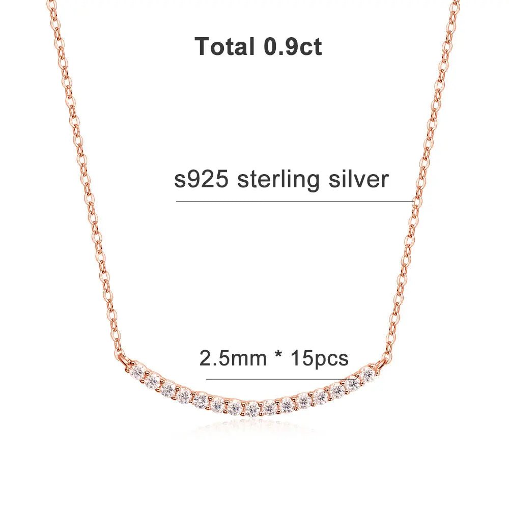 All Moissanite Tennis Necklace VVS1 D Color 18k Yellow Gold Plated Diamond Trending Tennis Moissanite Necklaces All Stone 925 Silver - Diamond - Lab