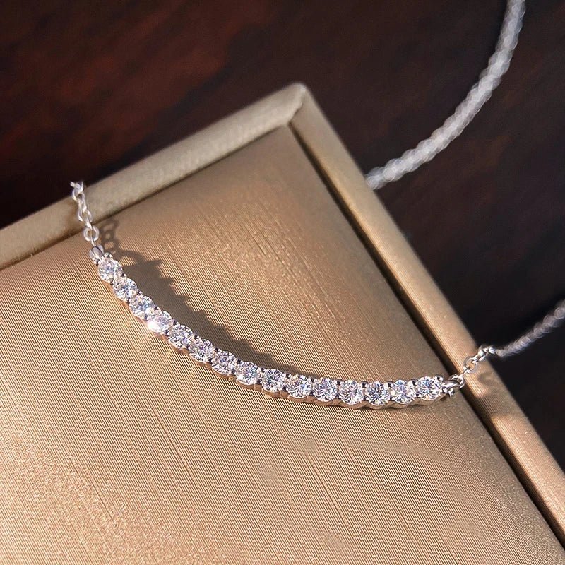 All Moissanite Tennis Necklace VVS1 D Color 18k Yellow Gold Plated Diamond Trending Tennis Moissanite Necklaces All Stone 925 Silver - Diamond - Lab