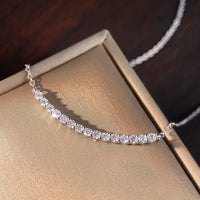 All Moissanite Tennis Necklace VVS1 D Color 18k Yellow Gold Plated Diamond Trending Tennis Moissanite Necklaces All Stone 925 Silver - Diamond - Lab