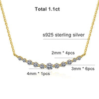 All Moissanite Tennis Necklace VVS1 D Color 18k Yellow Gold Plated Diamond Trending Tennis Moissanite Necklaces All Stone 925 Silver - Diamond - Lab