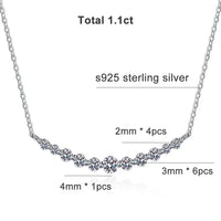 All Moissanite Tennis Necklace VVS1 D Color 18k Yellow Gold Plated Diamond Trending Tennis Moissanite Necklaces All Stone 925 Silver - Diamond - Lab