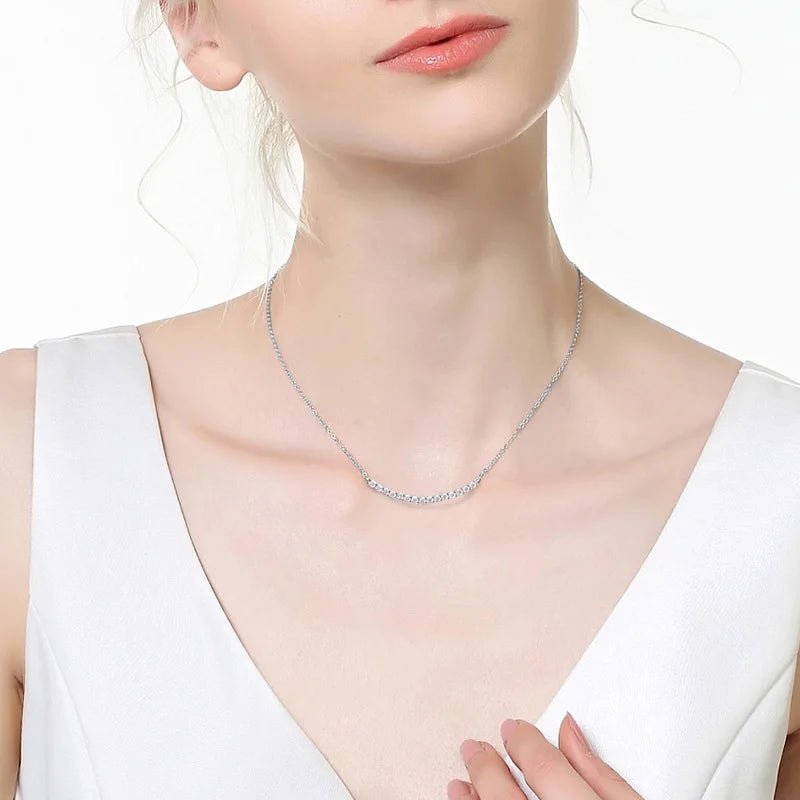 All Moissanite Tennis Necklace VVS1 D Color 18k Yellow Gold Plated Diamond Trending Tennis Moissanite Necklaces All Stone 925 Silver - Diamond - Lab