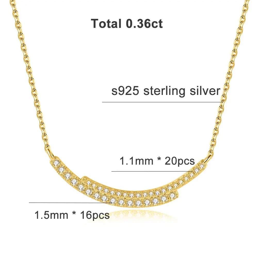 All Moissanite Tennis Necklace VVS1 D Color 18k Yellow Gold Plated Diamond Trending Tennis Moissanite Necklaces All Stone 925 Silver - Diamond - Lab