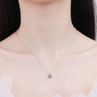Ball Moissanite Necklace 1ct 2ct VVS1 D Color 925 Sterling Silver O - Chain Pendant Women with GRA Certificate - Diamond - Lab