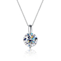 Ball Moissanite Necklace 1ct 2ct VVS1 D Color 925 Sterling Silver O - Chain Pendant Women with GRA Certificate - Diamond - Lab