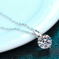 Ball Moissanite Necklace 1ct 2ct VVS1 D Color 925 Sterling Silver O - Chain Pendant Women with GRA Certificate - Diamond - Lab