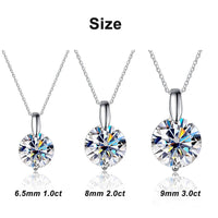 Ball Moissanite Necklace 1ct 2ct VVS1 D Color 925 Sterling Silver O - Chain Pendant Women with GRA Certificate - Diamond - Lab