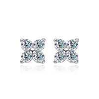 Brilliant Moissanite Stud Earrings925 Sterling Silver Multi Carat Set for Women – 0.8ct D Color VVS1 | 18K White Gold Plated - Diamond - Lab